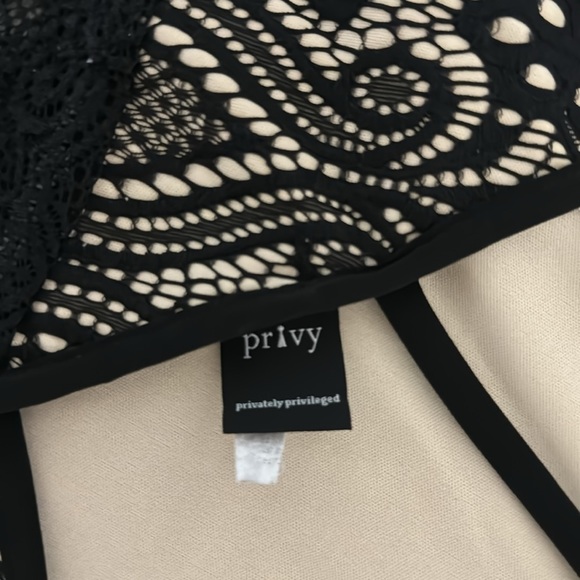 Tan & Black Lace Cropped Tank Top S - Picture 7 of 7